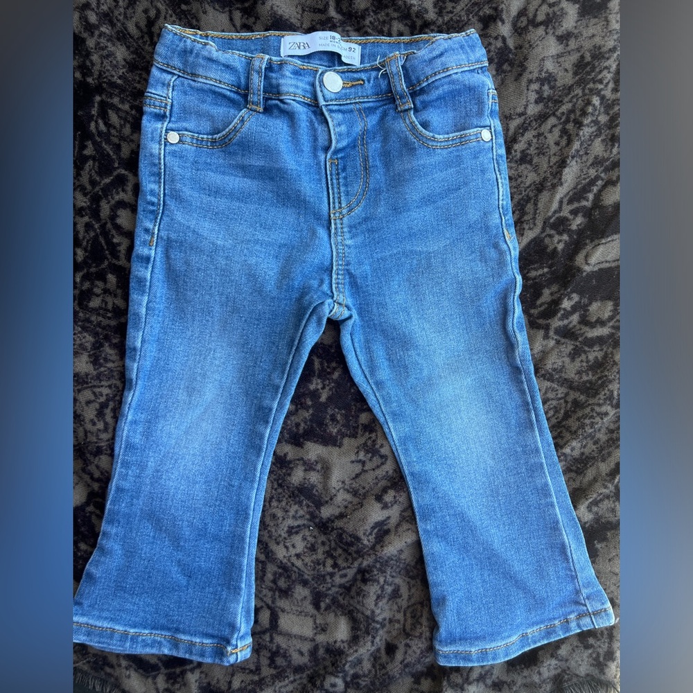 Zara Bellbottom Jeans Toddler Girl 18-24m Adjustable Waist
